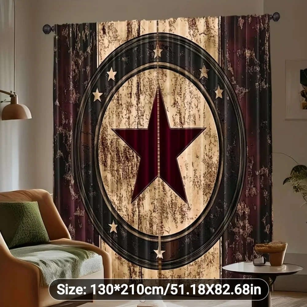 Rustic Star Pattern Curtain - Picture 1 of 3